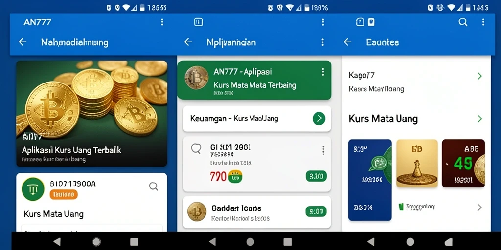 Antarmuka pengguna AN777 yang sederhana dan informatif tentang kurs mata uang.