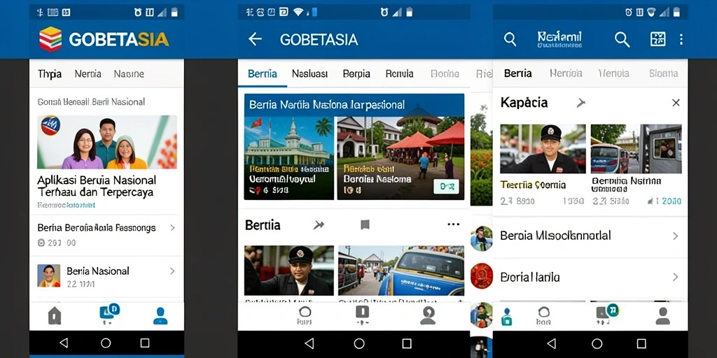 Antarmuka GOBETASIA menampilkan berita terbaru secara terorganisir.