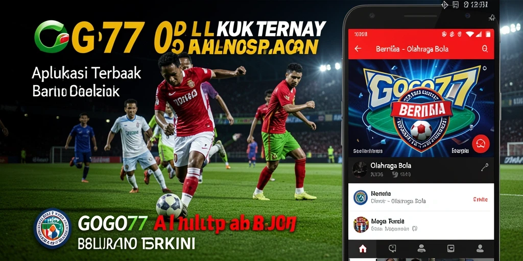 Tampilan antarmuka aplikasi GOGO77 untuk berita olahraga bola.