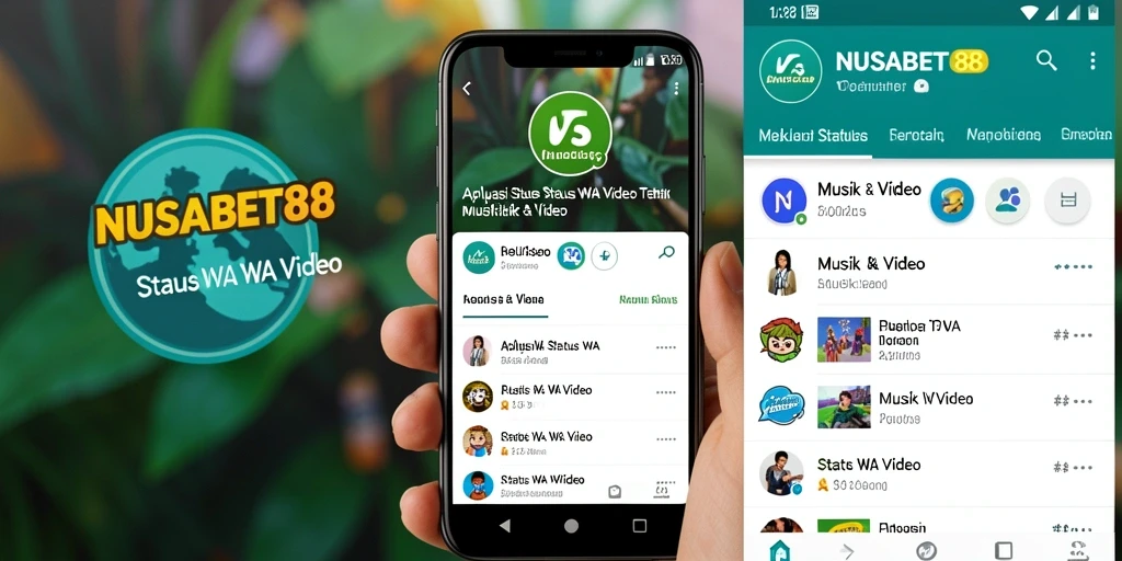 Antarmuka NUSABET88 menampilkan berbagai pilihan video menarik untuk status WA.