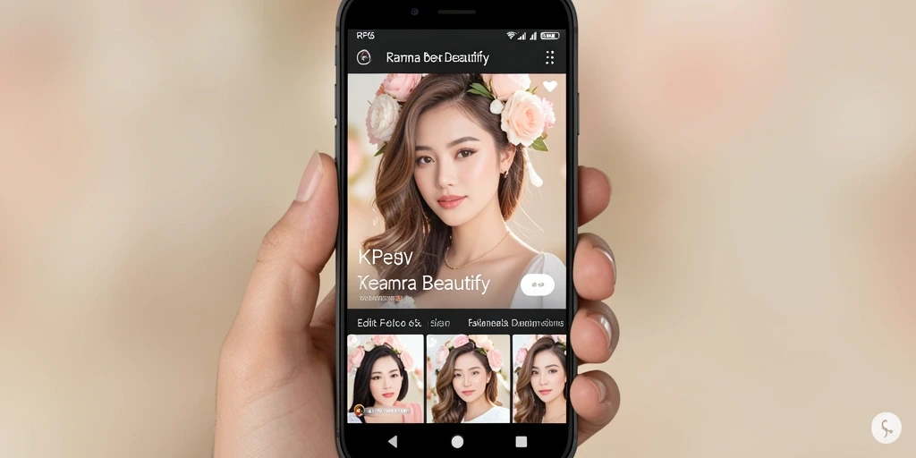 Antarmuka pengguna RP66 yang memudahkan akses fitur Kamera Beautify.