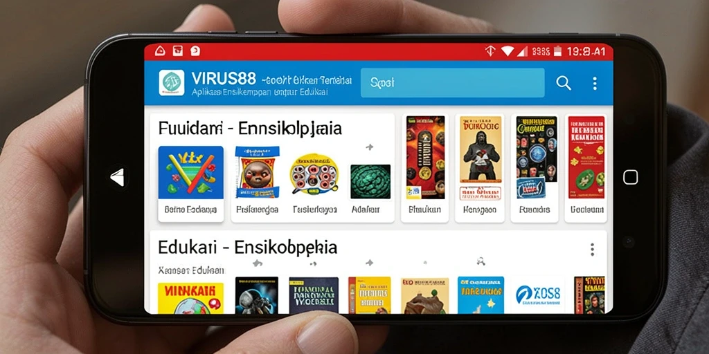Tampilan antarmuka aplikasi Ensiklopedia yang menarik dan informatif.