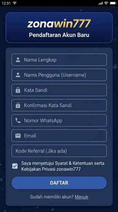 Panduan Registrasi Akun Baru zonawin777 untuk Android